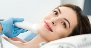 A woman having a private thyroid scan in London